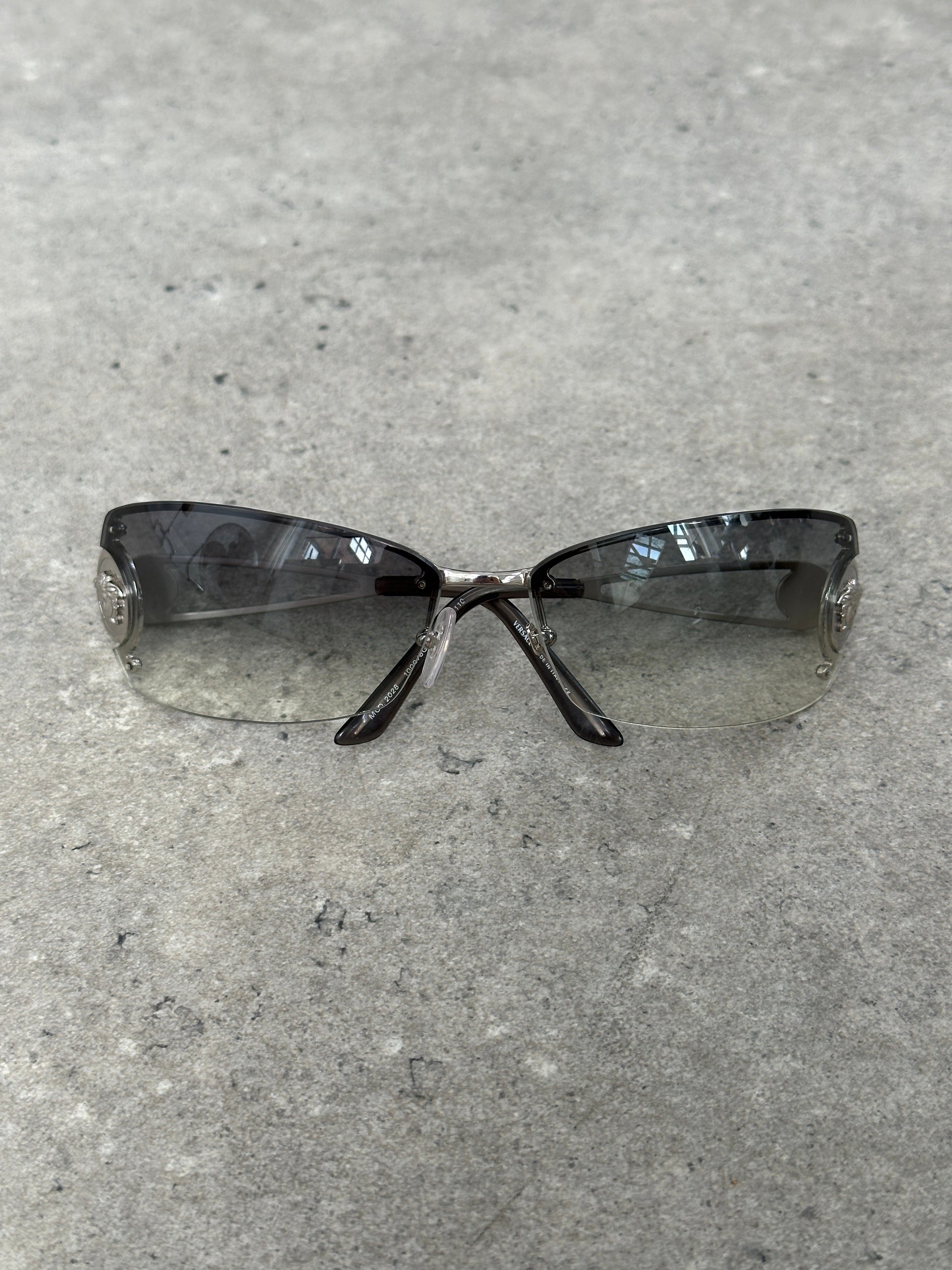 Versace 2000s Medusa Logo Rimless Sunglasses