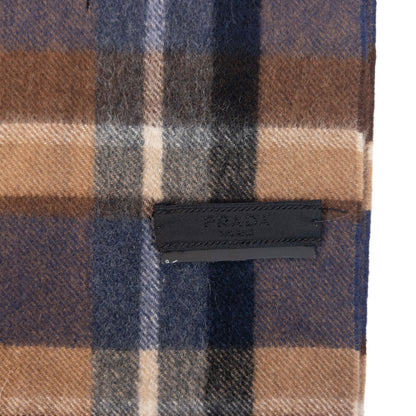 Vintage 2000s Prada Checkered Wool Tassel Scarf | O/S, Multicoloured