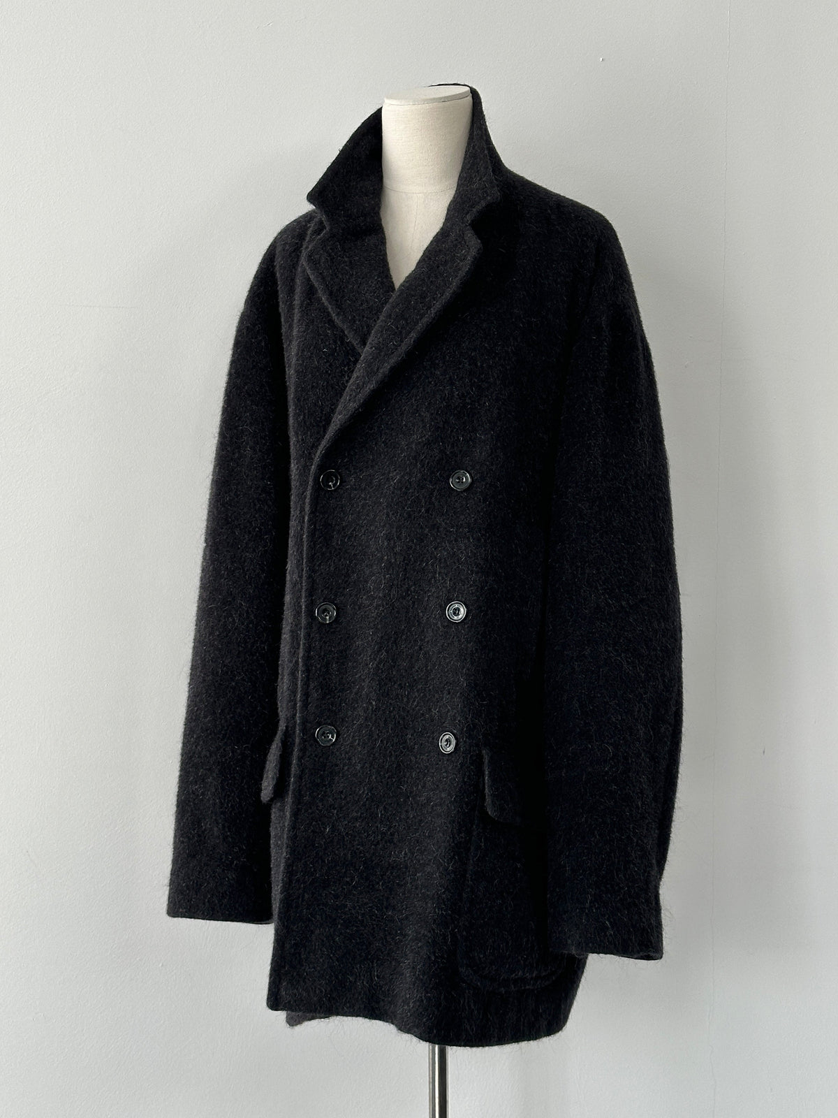 Byblos Italian Vintage 1990s Alpaca Wool Double Breasted Coat - XXL