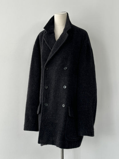 Byblos Italian Vintage 1990s Alpaca Wool Double Breasted Coat - XXL