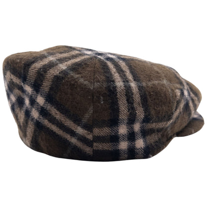 Vintage 90s Burberry Nova Check Wool Flat-Cap Hat | O/S, Brown