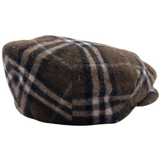 Vintage 90s Burberry Nova Check Wool Flat-Cap Hat | O/S, Brown