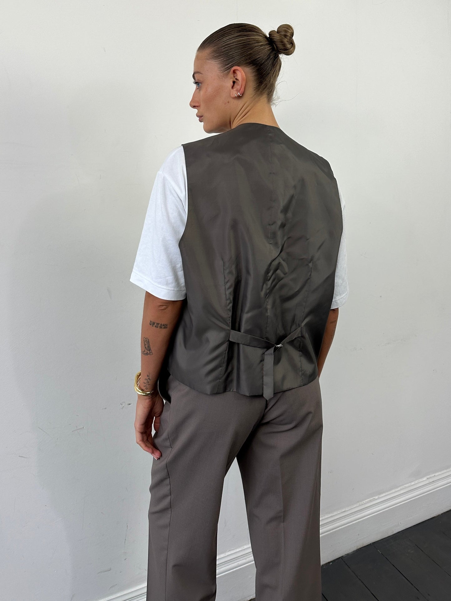 Vintage 1990s Striped Waistcoat - L