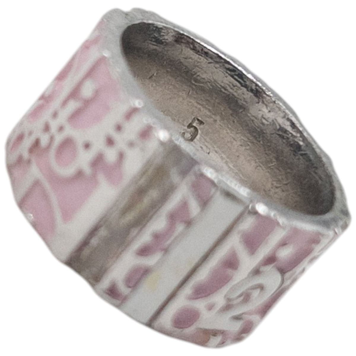 Vintage 2000s Dior By John Galliano Monogram Number Ring | O/S, Pink