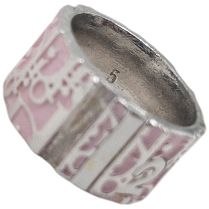 Vintage 2000s Dior By John Galliano Monogram Number Ring | O/S, Pink