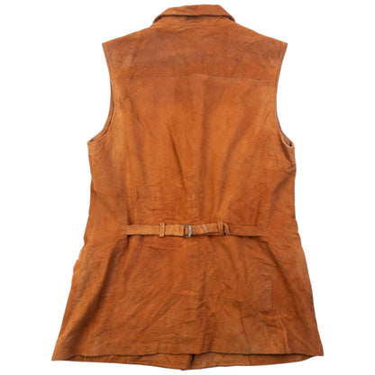 Vintage 90s Issey Miyake Suede Waistcoat Womens Size L | Large, Brown