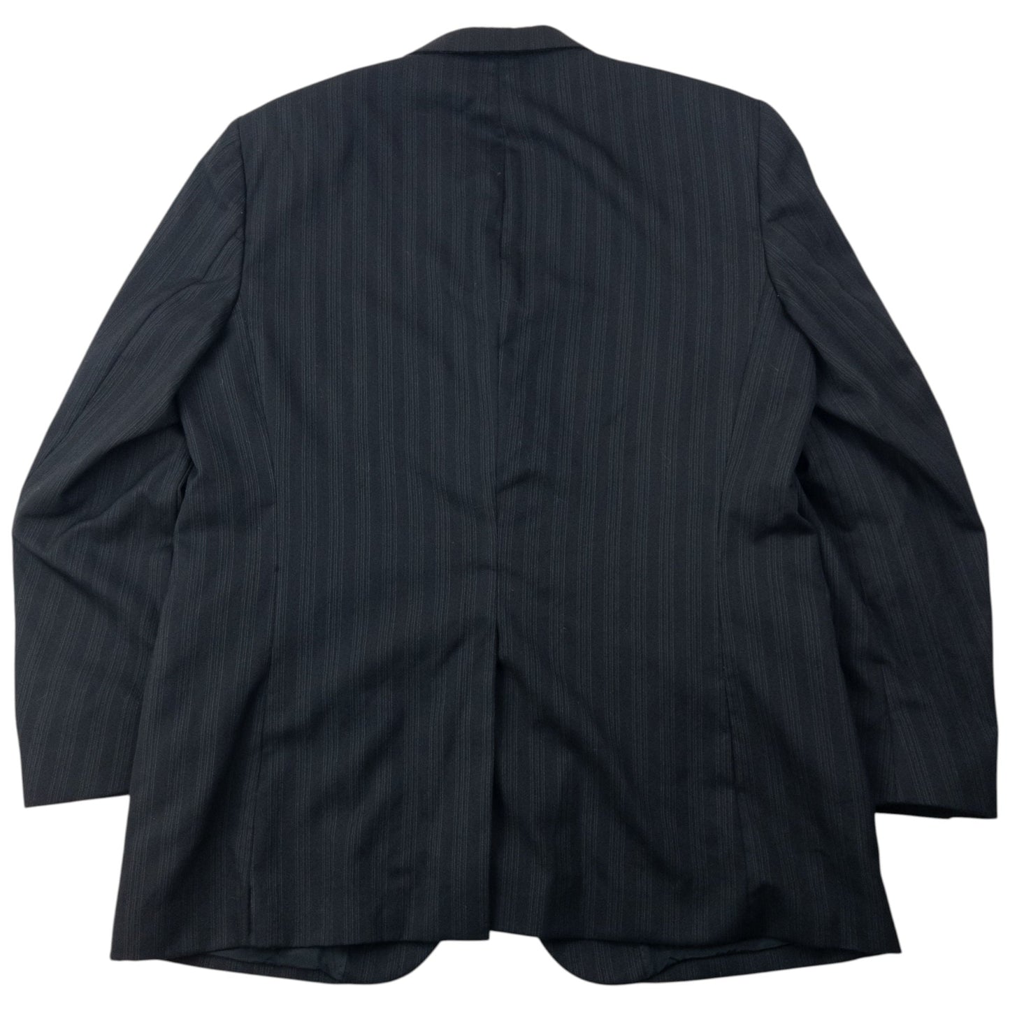 Vintage 90s YSL Yves Saint Laurent Pinstripe Jacket & Trousers Suit Set Size XXL | XXL, Black