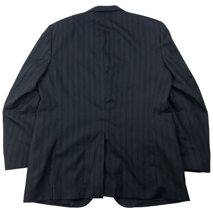 Vintage 90s YSL Yves Saint Laurent Pinstripe Jacket & Trousers Suit Set Size XXL | XXL, Black