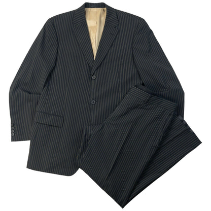 Vintage 2000s Hugo Boss Rossellini Movie Pinstripe Jacket & Trousers Suit Set Size XL | XL, Brown