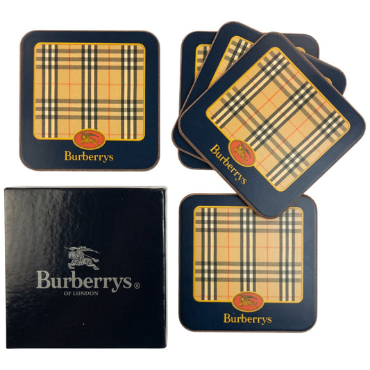 Vintage 90s Burberry Nova Check Coasters | O/S, Beige, Black, Red