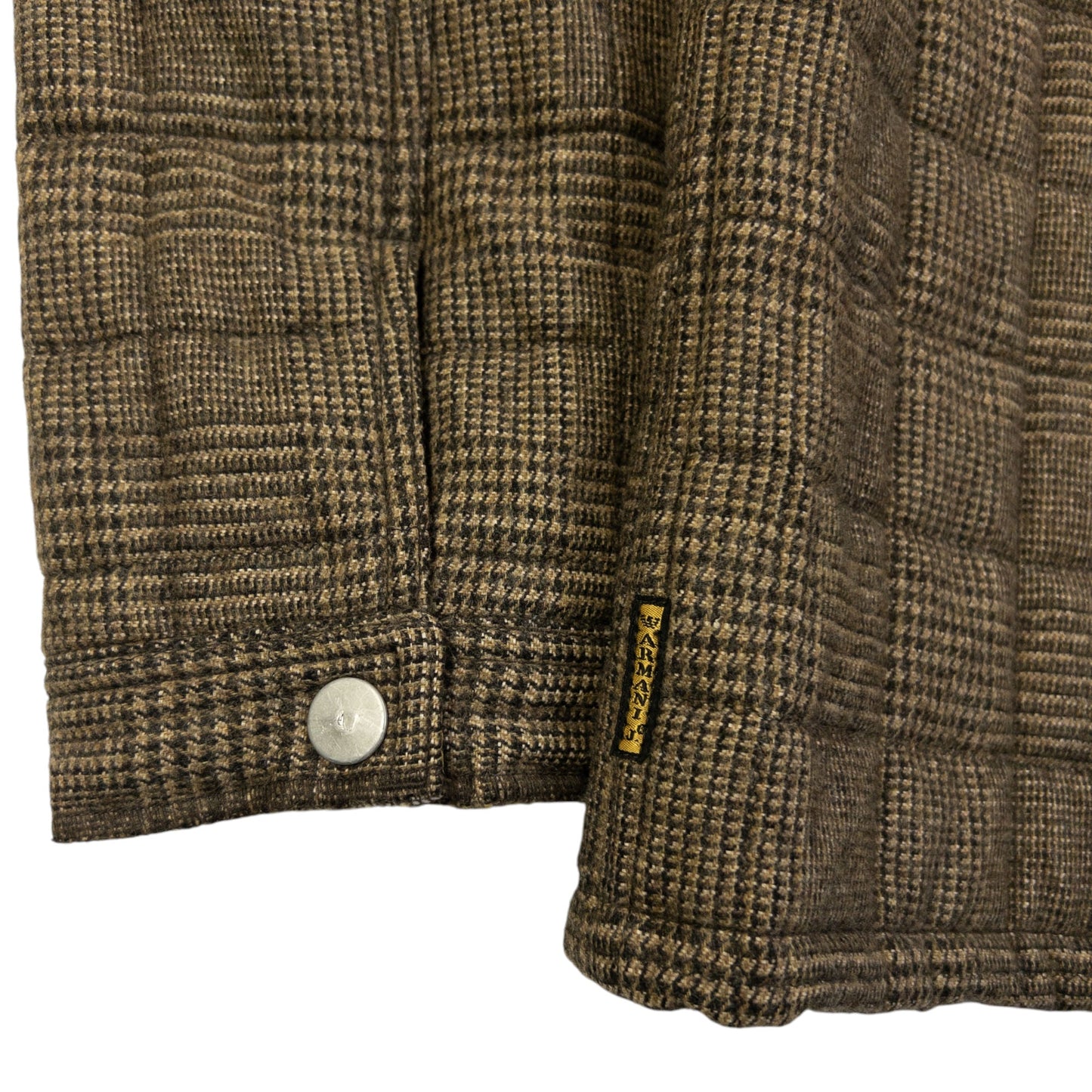 Vintage 2000s Armani Jeans Quilted Wool Jacket Size M | Medium, Brown