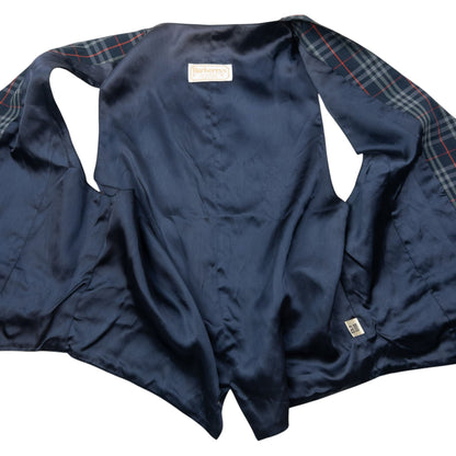 Vintage 90s Burberry Nova Check Waistcoat Womens Size S | Small, Navy