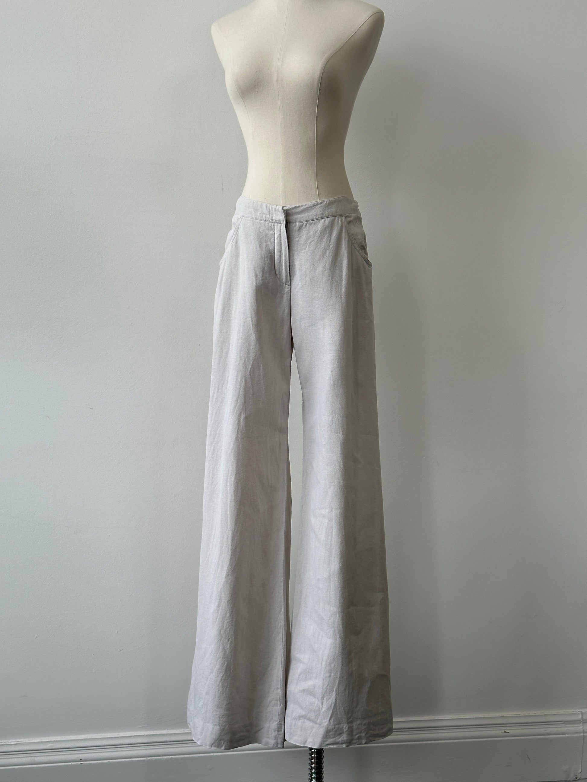 Joseph 1990s Pure Linen Wide Leg Trousers - W30