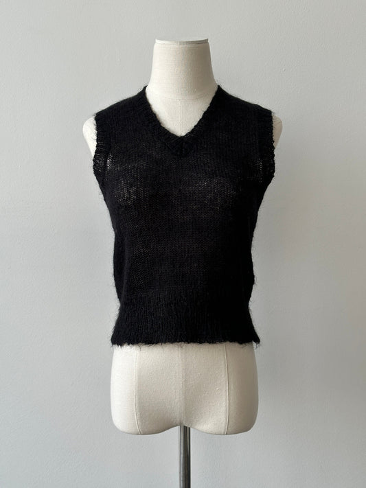 Vintage 1990s Mohair V Neck Top - S
