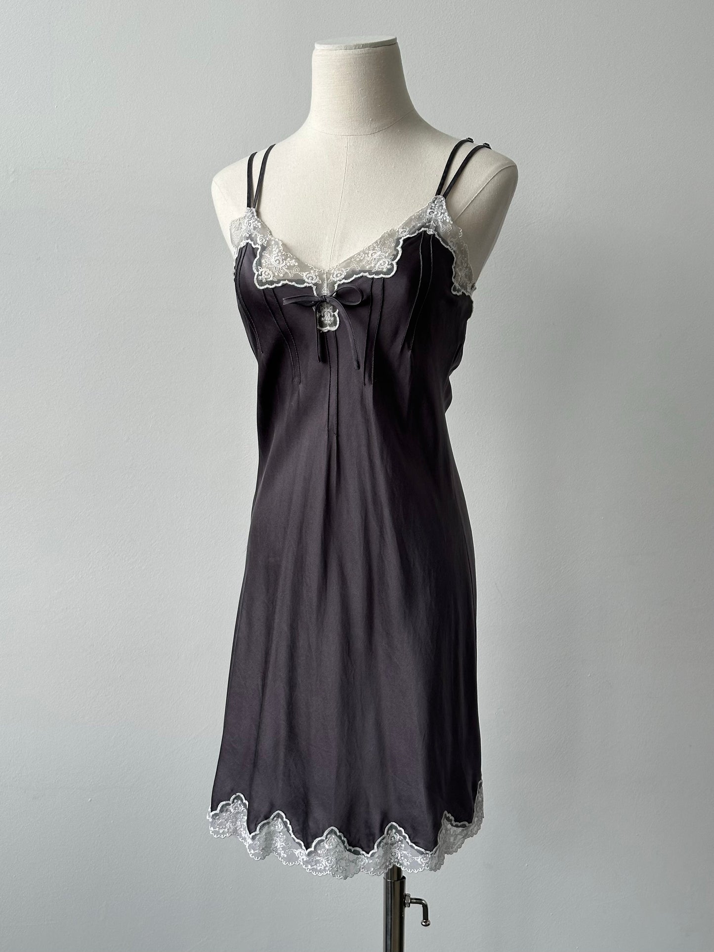 Vintage 2000s Pure Silk Lace Mini Dress - XS
