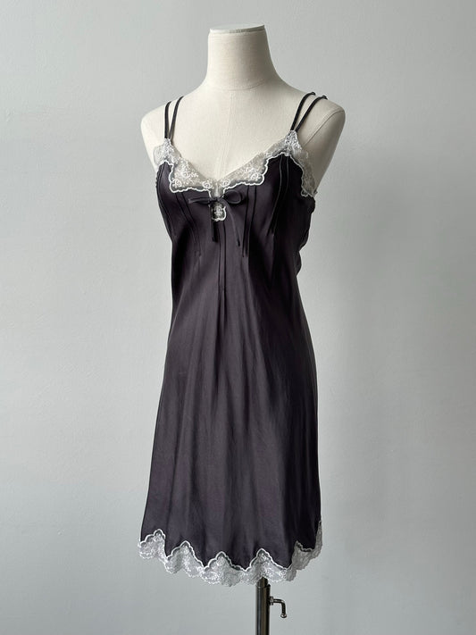 Vintage 2000s Pure Silk Lace Mini Dress - XS