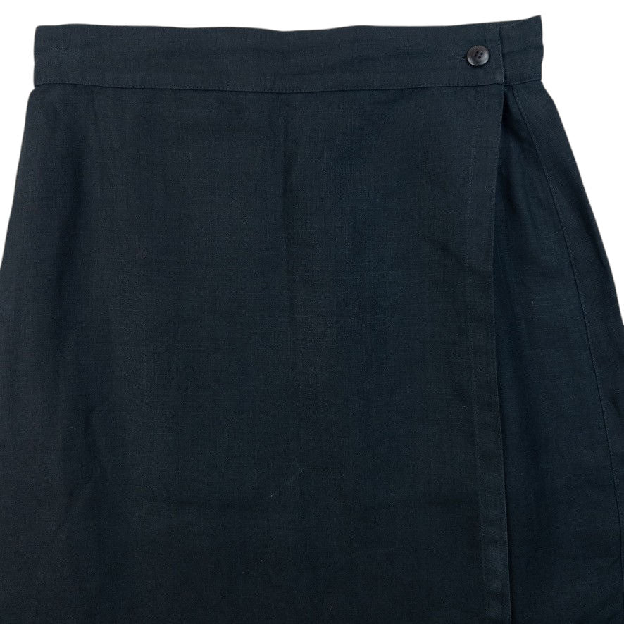 Vintage 90s Gianni Versace Linen Wrap Skirt Womens Size W25 | W25, Black