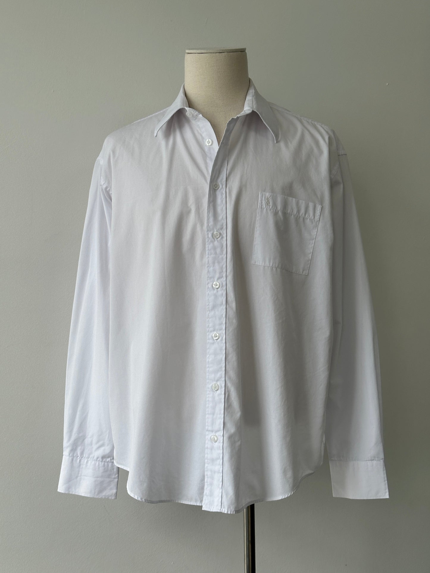 Yves Saint Laurent Pour Homme 2000s Cotton Logo Shirt - XL