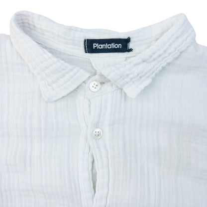 Vintage 90s Plantation By Issey Miyake Crinkle Button Up Shirt Womens Size S | Small, White