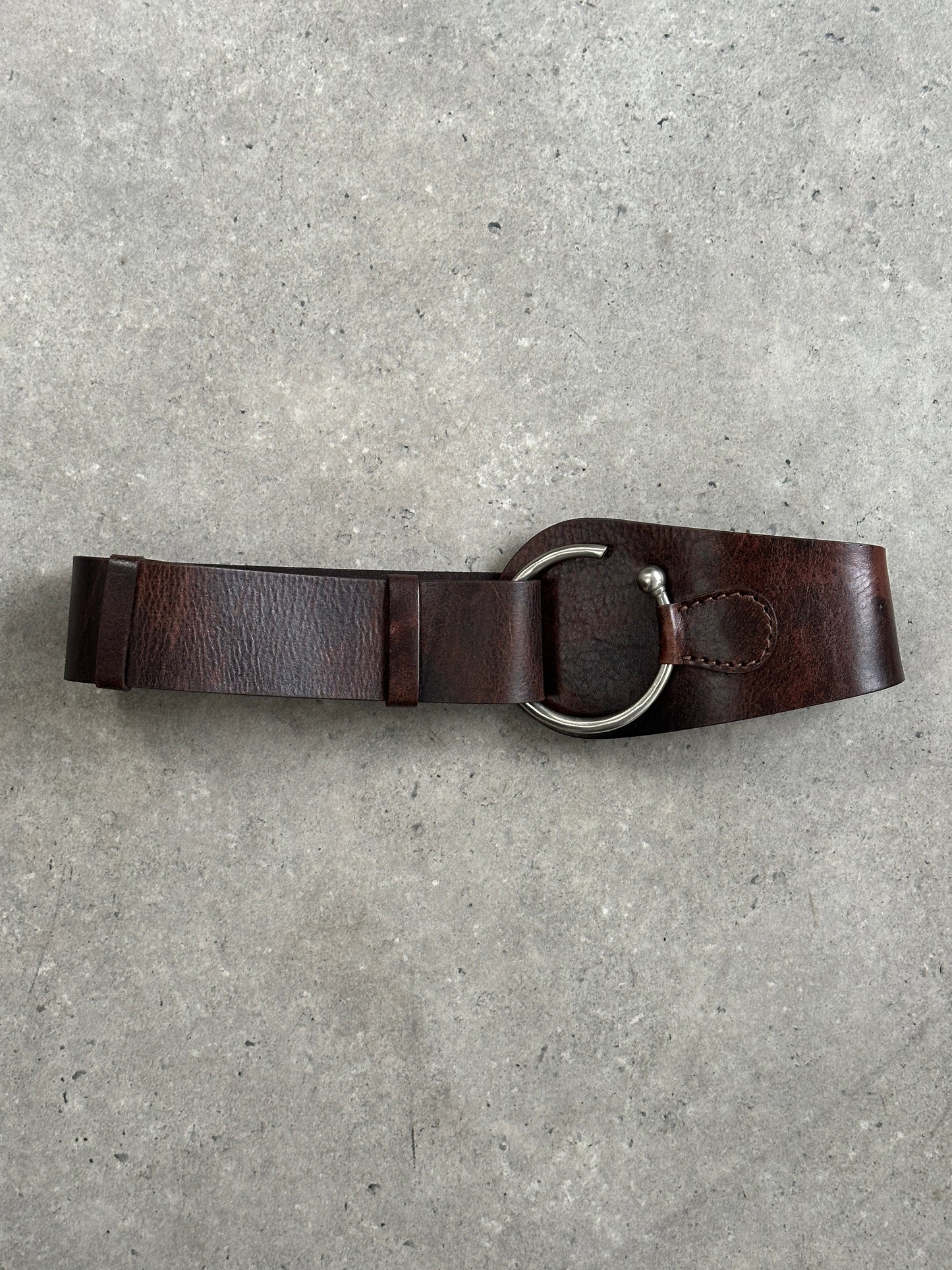 Vintage 2000s Leather Chunky Belt - One size