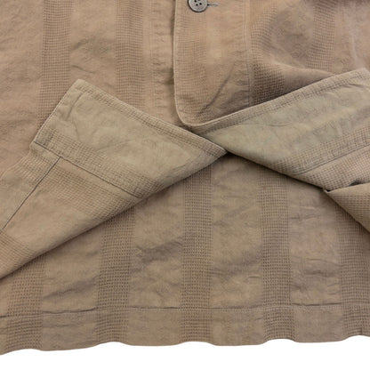 Vintage 90s Issey Miyake Striped Long Sleeve Button Up Shirt Size M | Medium, Beige