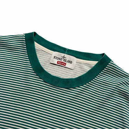 Stone Island Supreme Striped Long Sleeve | Large, Green