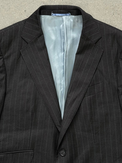 Loro Piana x Hackett 2000s pure wool striped blazer in size L, featuring classic tailored fit and bold stripe pattern.