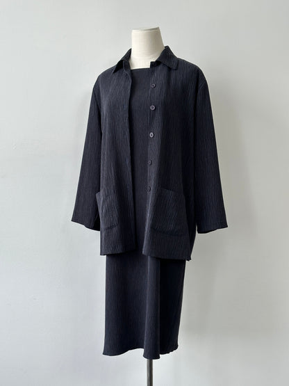 St Michael 1990s Cupro Textured Two Piece Set - L