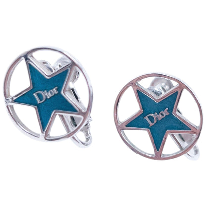 Vintage 2000s Dior By John Galliano Star Cut-Out Clip-On Earrings | O/S, Blue