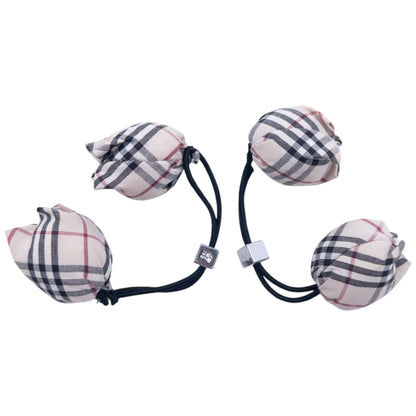 Vintage 2000s Burberry Nova Check Bobble Hair Ties | O/S, Black