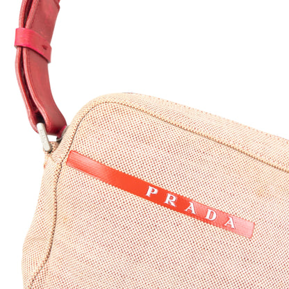 Vintage 1999 Prada Sport Canvas Crossbody Bag | O/S, Beige