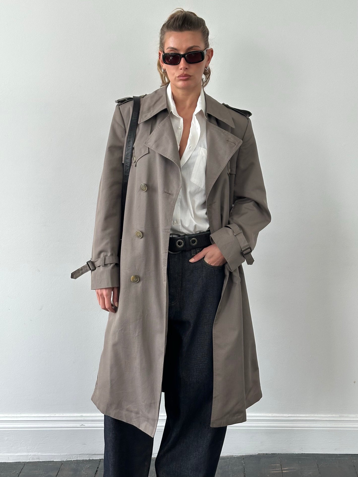 Christian Dior Monsieur 1980s Double Breasted Belted Trench Coat - L