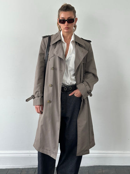 Christian Dior Monsieur 1980s Double Breasted Belted Trench Coat - L