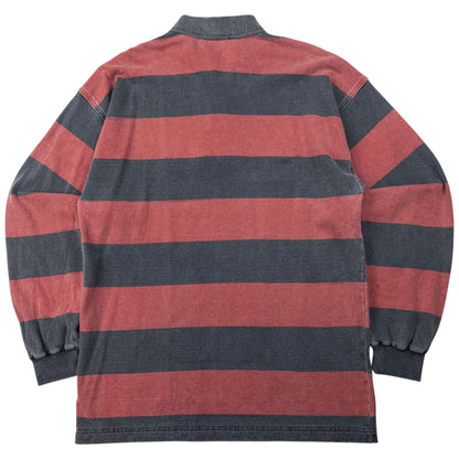 Vintage YSL Yves Saint Laurent Striped Long Sleeve Polo Shirt Size L