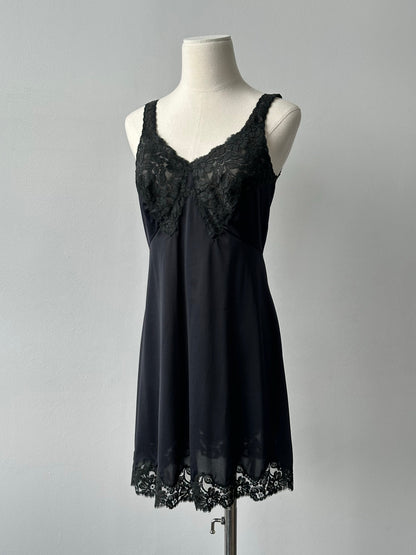 Italian Vintage 1990s Lace Mini Dress - S