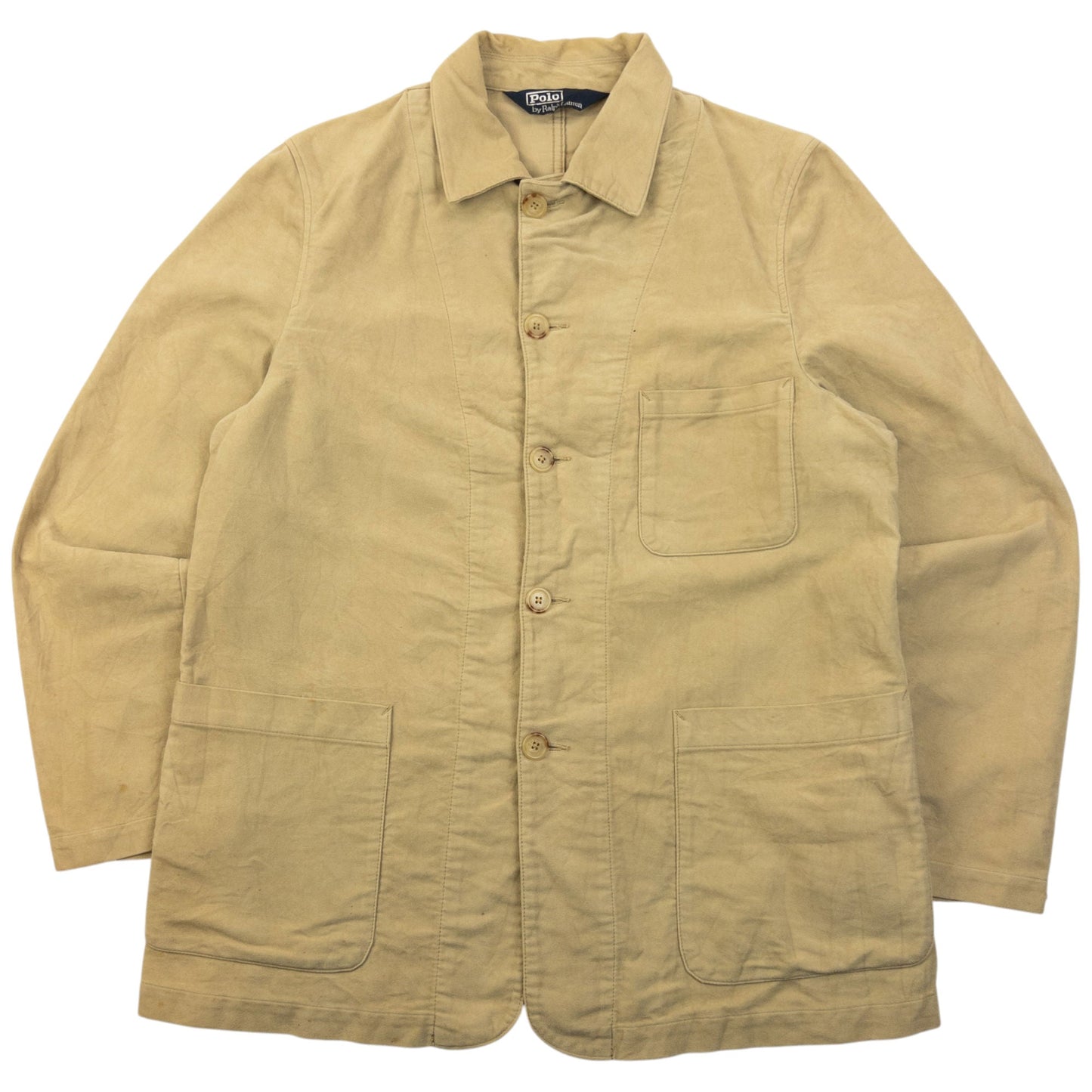 Vintage 90s Polo Ralph Lauren Button Up Jacket Size M | Medium, Beige