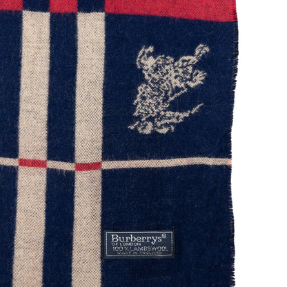 Vintage 90s Burberry Nova Check Lambswool Scarf