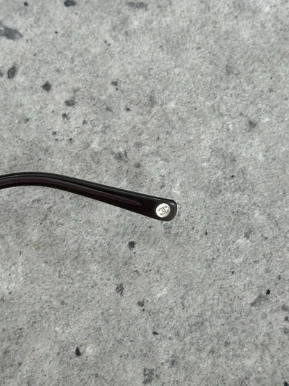 Chanel 2000s Rimless Crystal Bar Rectangle Sunglasses