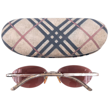 Vintage 2000s Burberry Nova Check Rimless Sunglasses | O/S, Gold