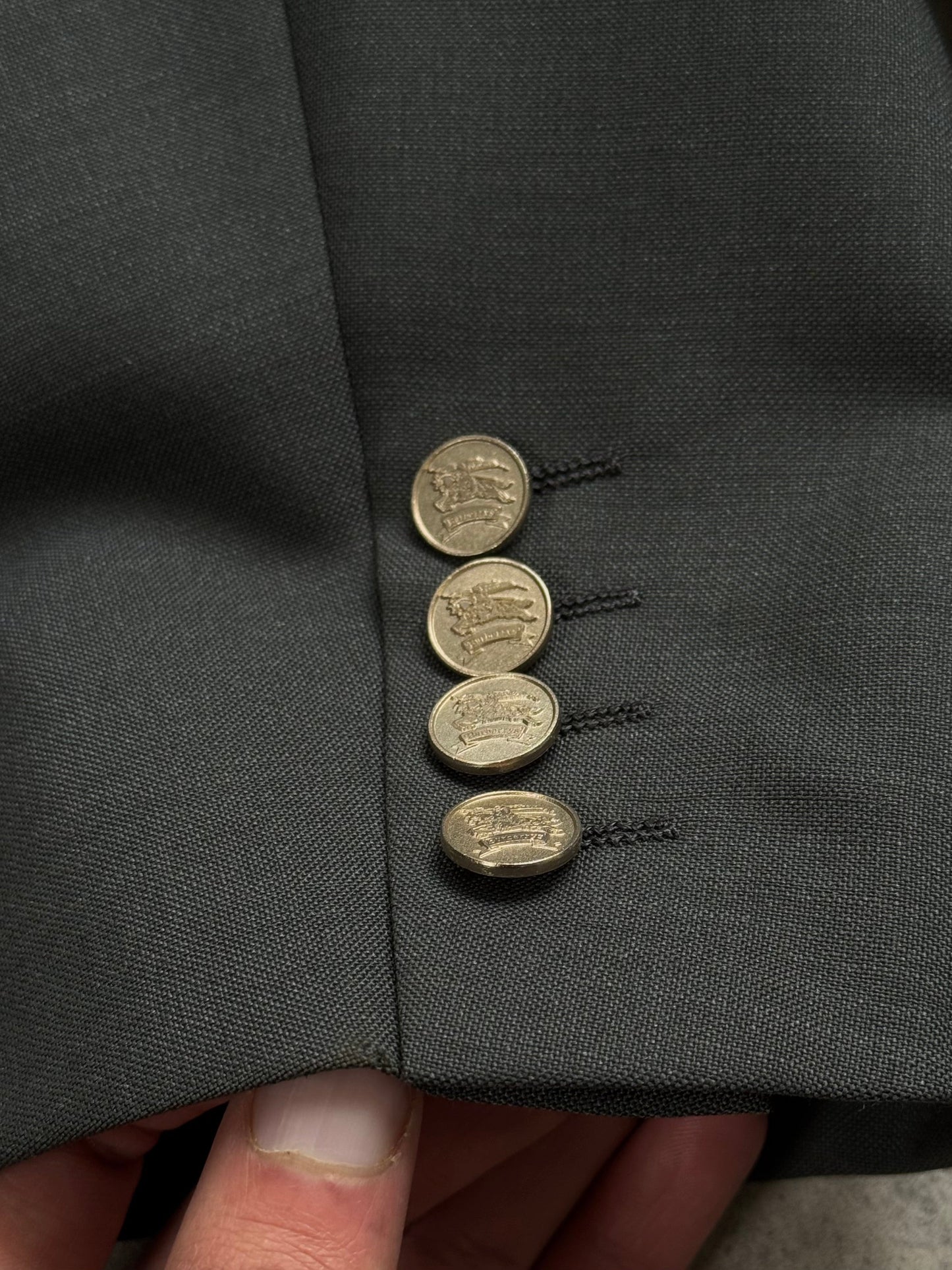 Burberry 1990s Wool Mohair Double Breasted Blazer - XL