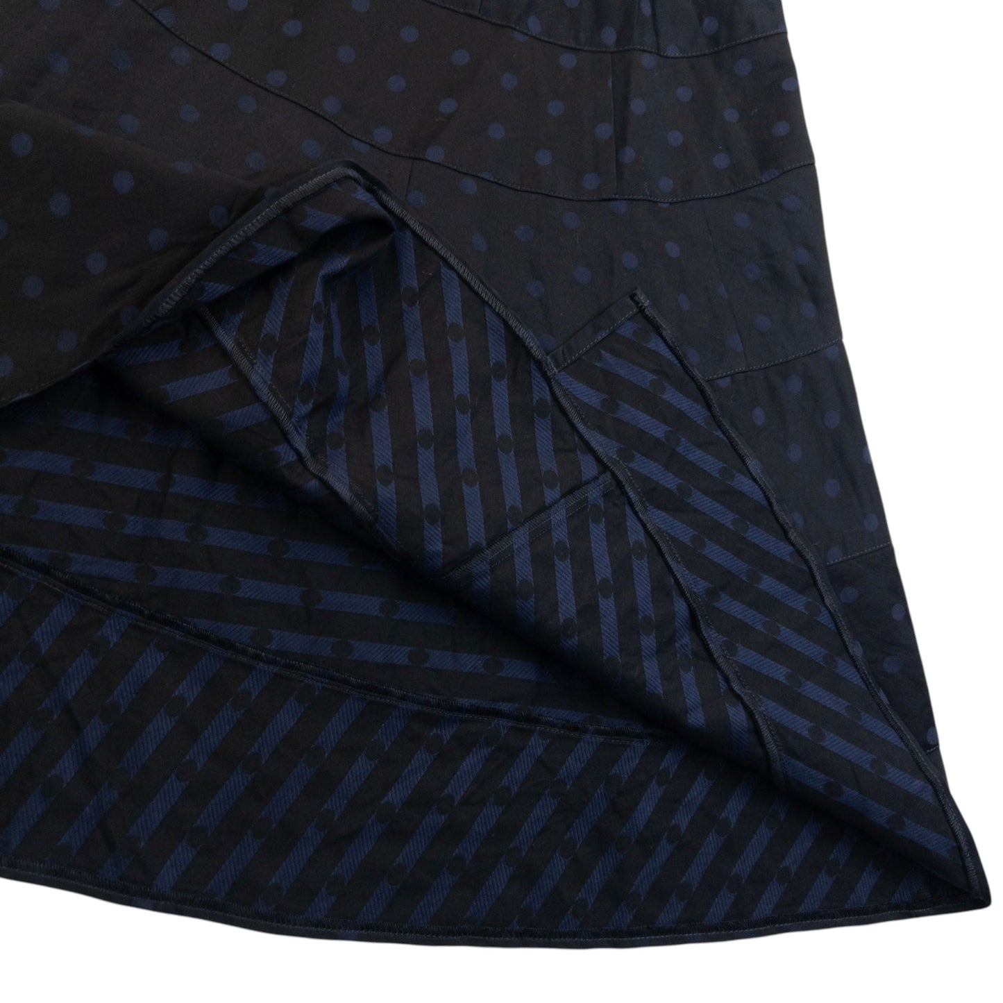 Vintage 2000s Comme Des Garçons Tricot Polka Dot Asymmetric Skirt Womens Size W27 | W27, Black