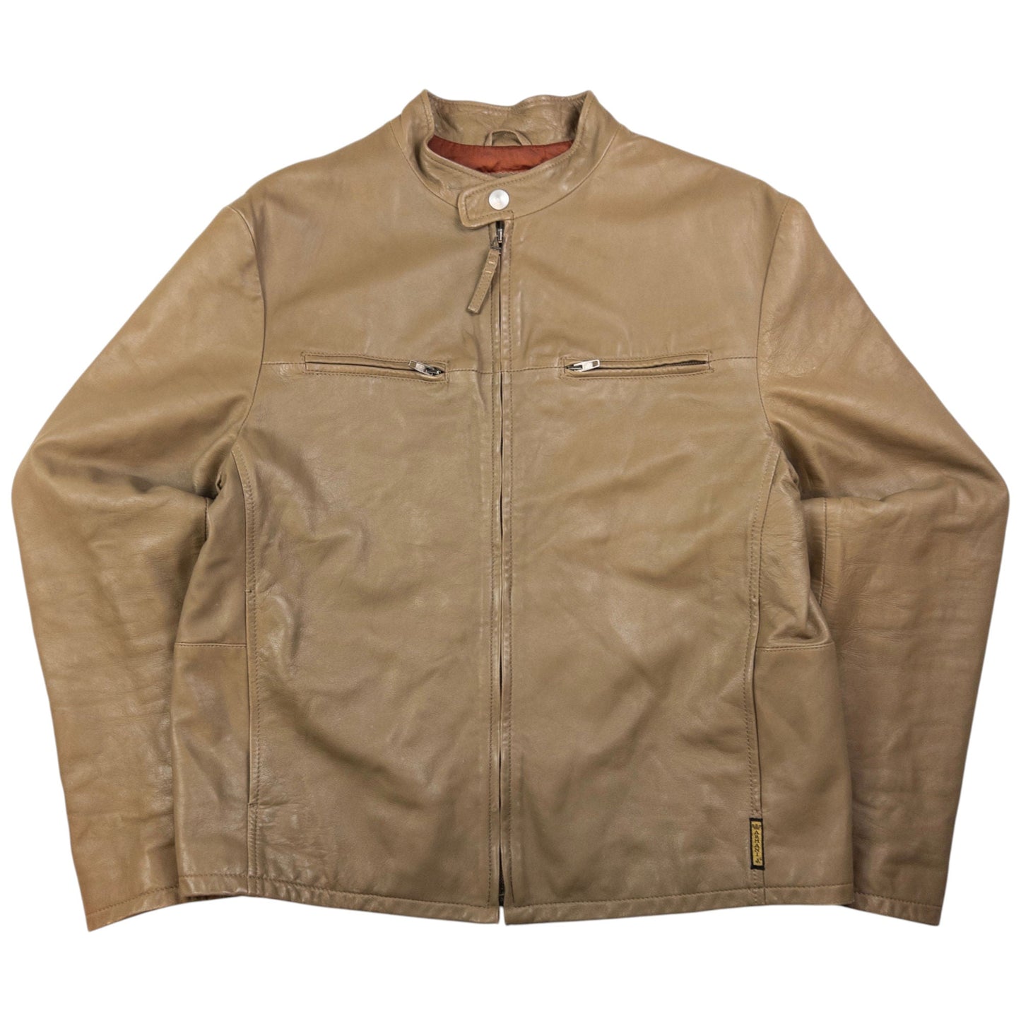 Vintage Armani Jeans Leather Biker Jacket Size M