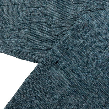 Vintage 90s Burberry Embroidered Wool Knit Jumper Size L | Large, Blue