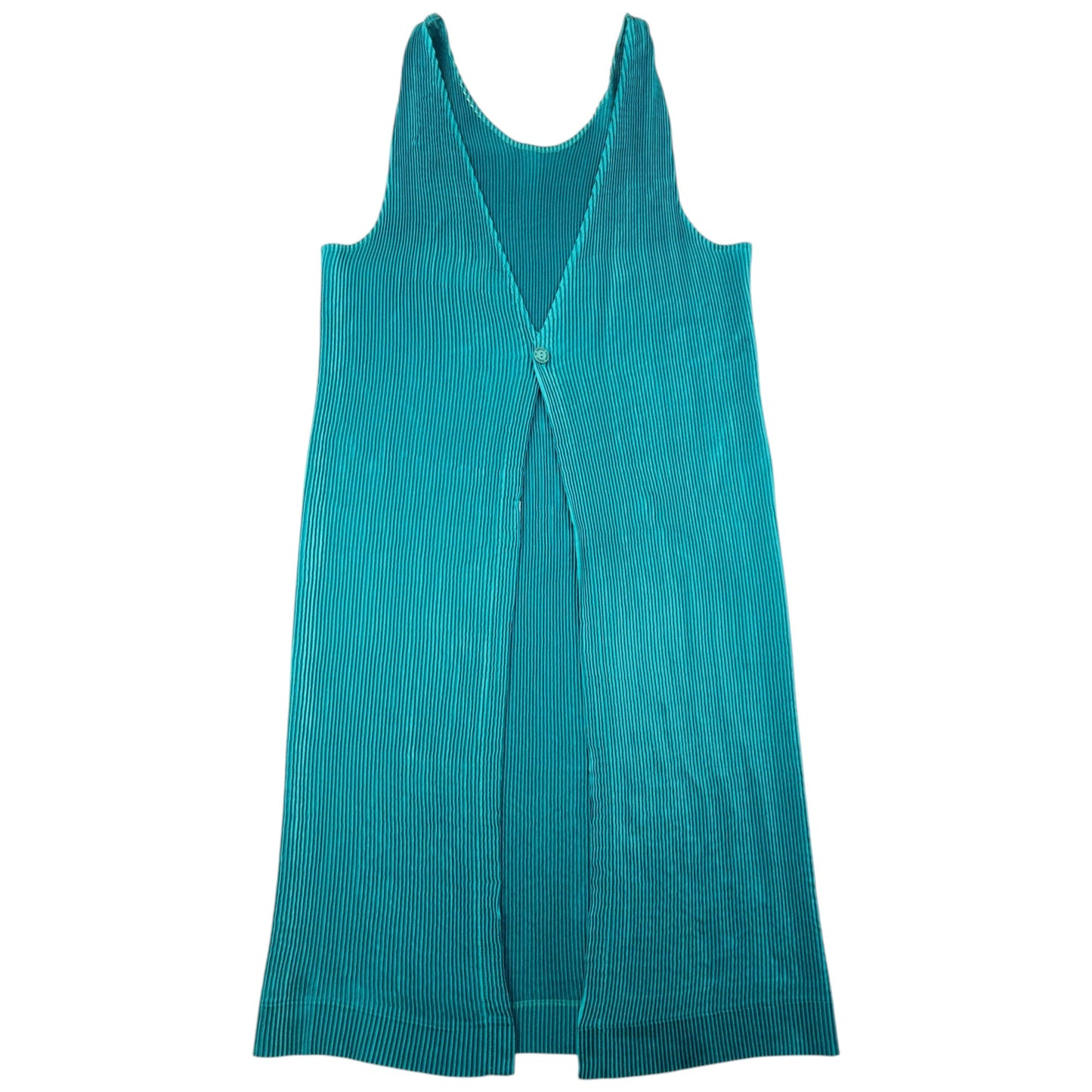 Vintage 90s Issey Miyake Pleated Longline Vest Dress Womens Size L | Large, Green