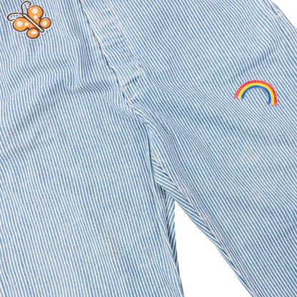 Vintage 90s Hysteric Glamour Embroidered Denim Dungarees Size S | Small, Blue