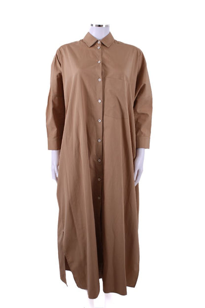 Jil Sander L/S Pleat Back Shirt Dress Beige 8 | Default Title, Beige