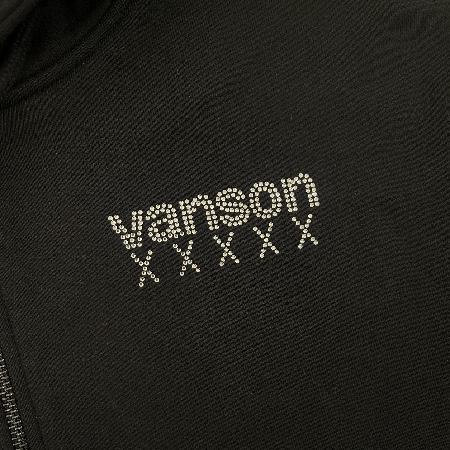 Vanson Leathers 50th Anniversary Rhinestone Skeleton Hoodie - XL | XL, Black