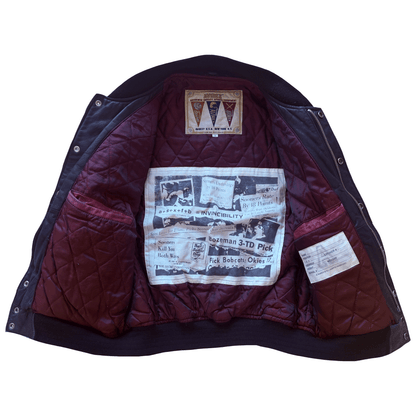 Avirex Bobcats Leather Varsity Jacket - S | Small, Tan