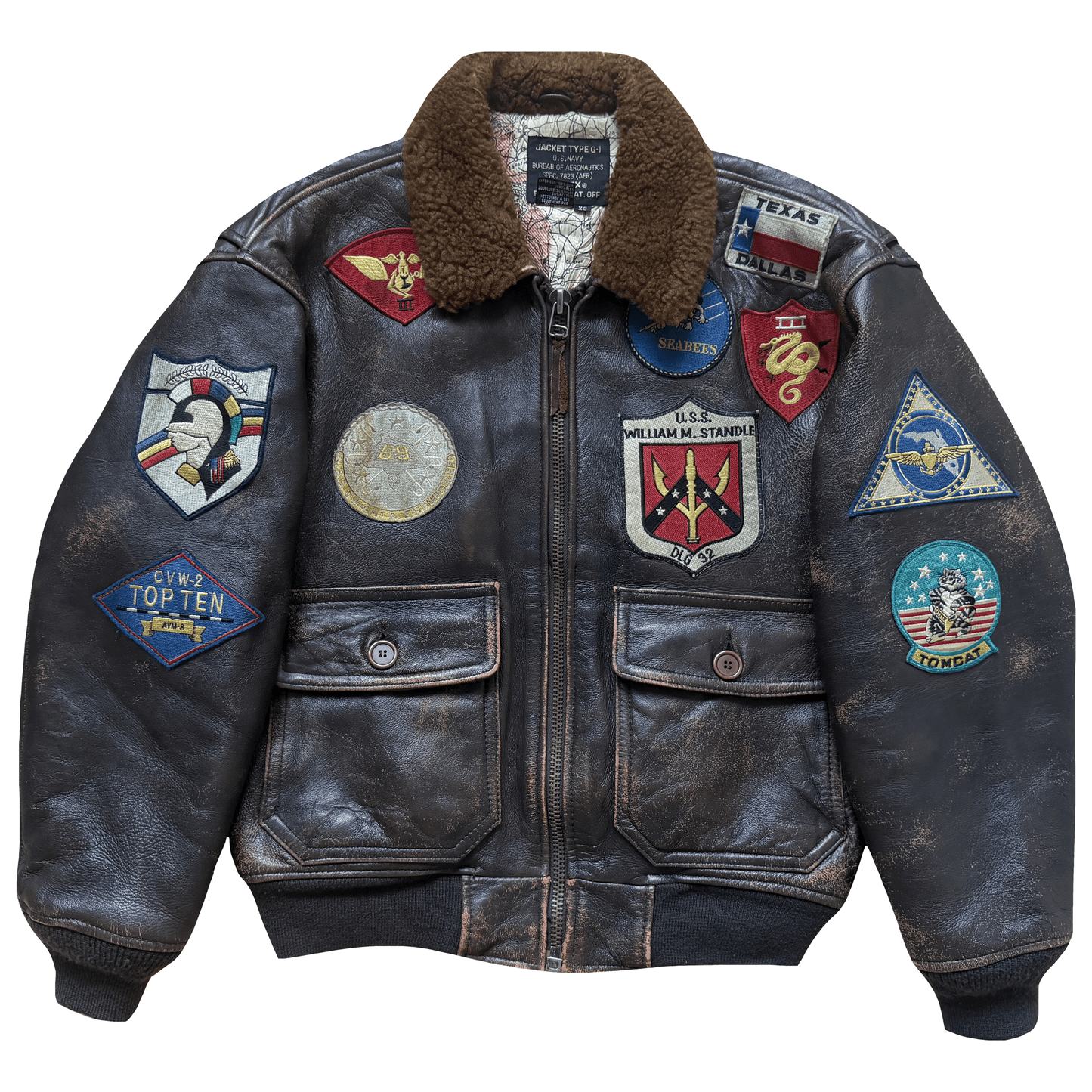 Avirex 1991 Top Gun G-1 Flight Jacket - XS/S | S/M, Brown