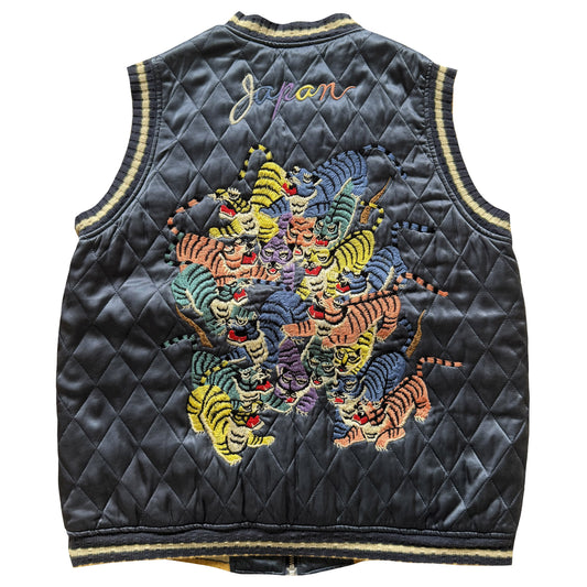 Kapital Hyakichiko Sukajan '100 Tigers' Vest - M | Medium, Red